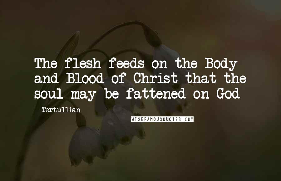 Tertullian Quotes: The flesh feeds on the Body and Blood of Christ that the soul may be fattened on God