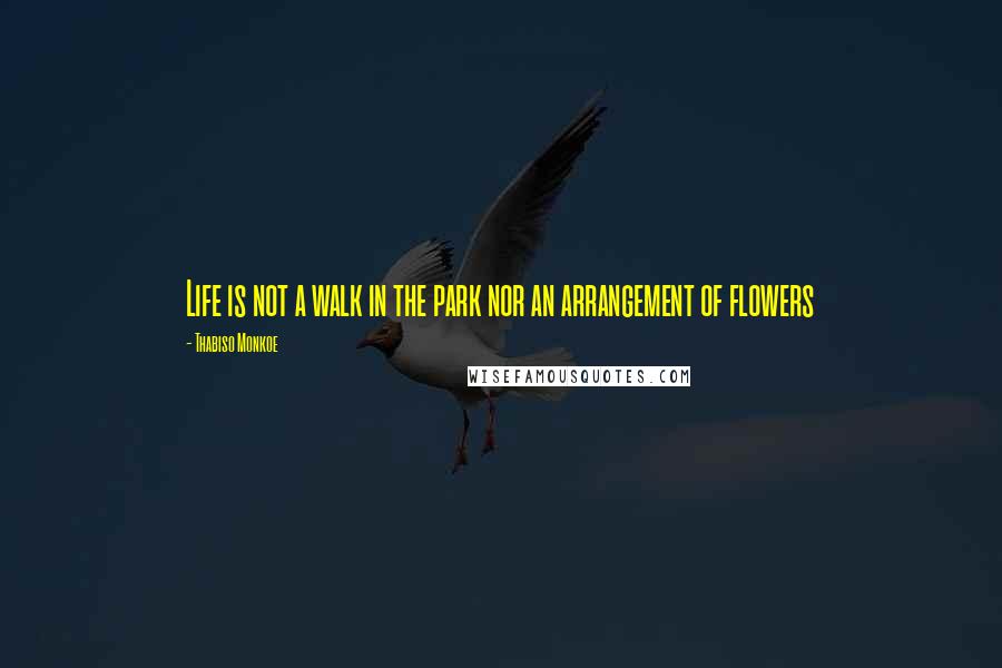 Thabiso Monkoe Quotes: Life is not a walk in the park nor an arrangement of flowers