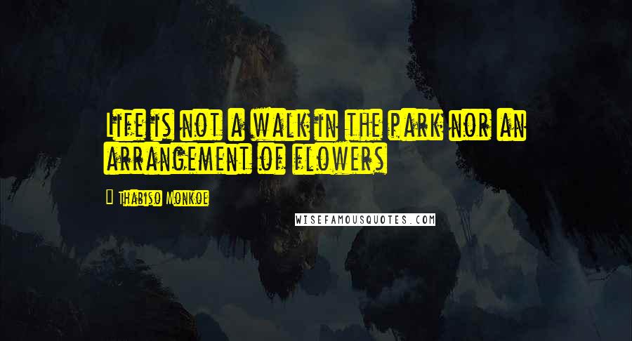 Thabiso Monkoe Quotes: Life is not a walk in the park nor an arrangement of flowers