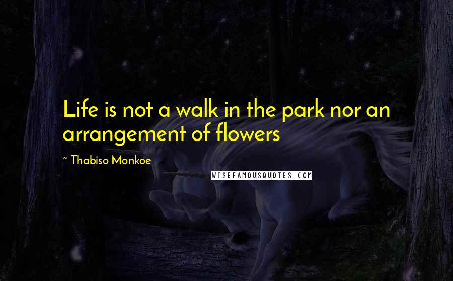 Thabiso Monkoe Quotes: Life is not a walk in the park nor an arrangement of flowers