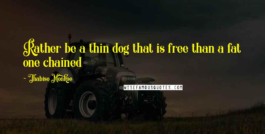 Thabiso Monkoe Quotes: Rather be a thin dog that is free than a fat one chained