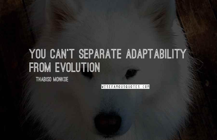 Thabiso Monkoe Quotes: You can't separate adaptability from evolution
