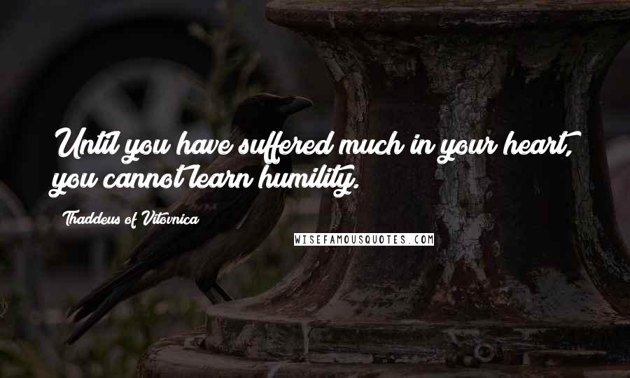 Thaddeus Of Vitovnica Quotes: Until you have suffered much in your heart, you cannot learn humility.