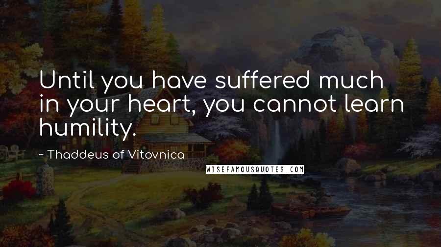 Thaddeus Of Vitovnica Quotes: Until you have suffered much in your heart, you cannot learn humility.