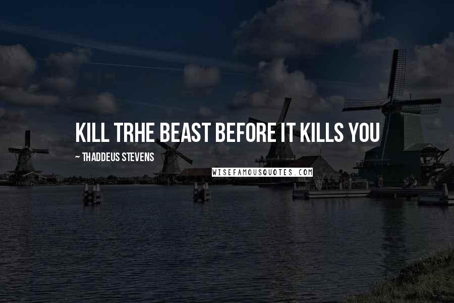Thaddeus Stevens Quotes: kill trhe beast before it kills you