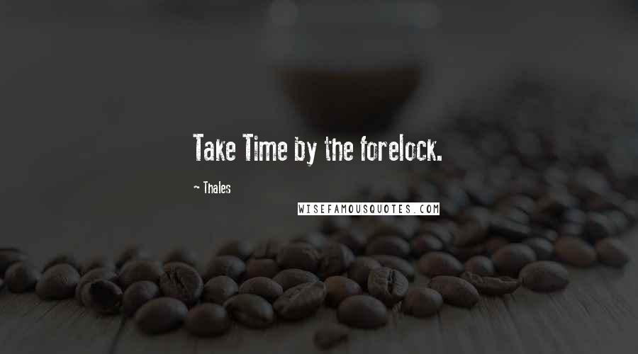 Thales Quotes: Take Time by the forelock.
