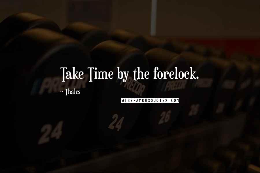 Thales Quotes: Take Time by the forelock.