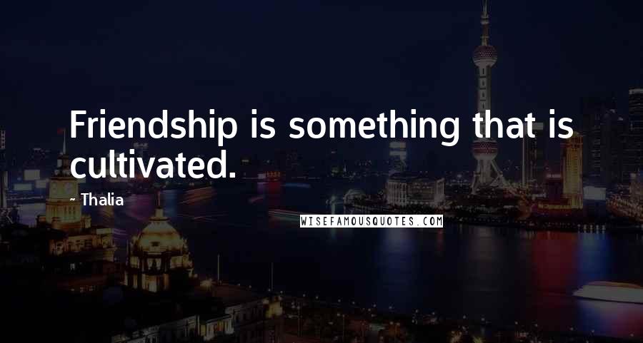 Thalia Quotes: Friendship is something that is cultivated.