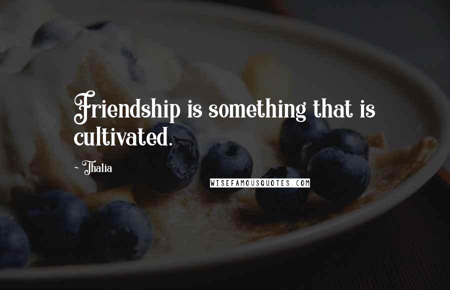 Thalia Quotes: Friendship is something that is cultivated.