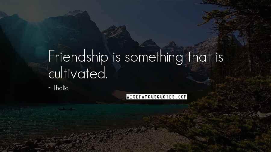 Thalia Quotes: Friendship is something that is cultivated.
