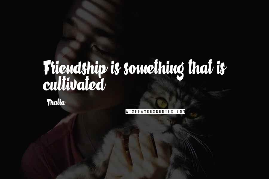 Thalia Quotes: Friendship is something that is cultivated.