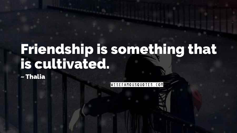 Thalia Quotes: Friendship is something that is cultivated.