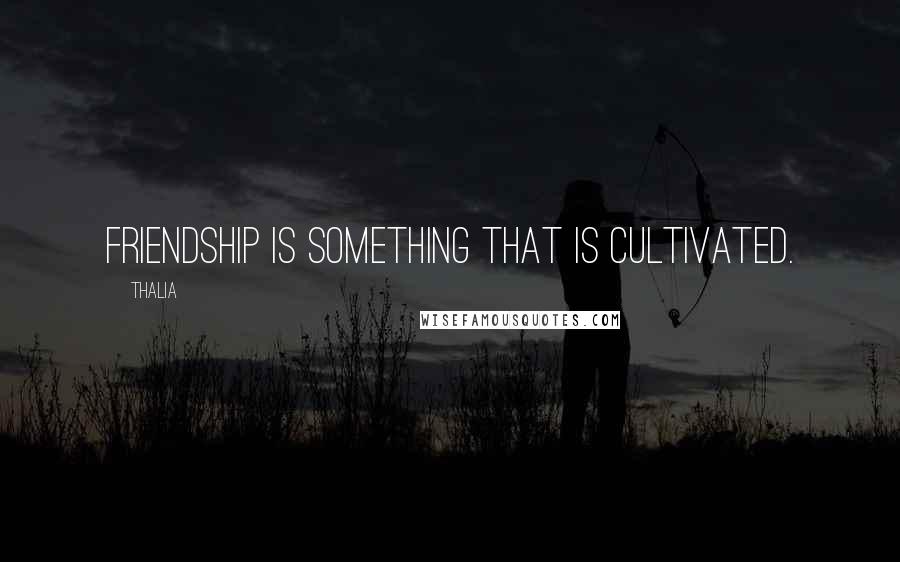Thalia Quotes: Friendship is something that is cultivated.