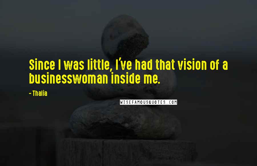 Thalia Quotes: Since I was little, I've had that vision of a businesswoman inside me.