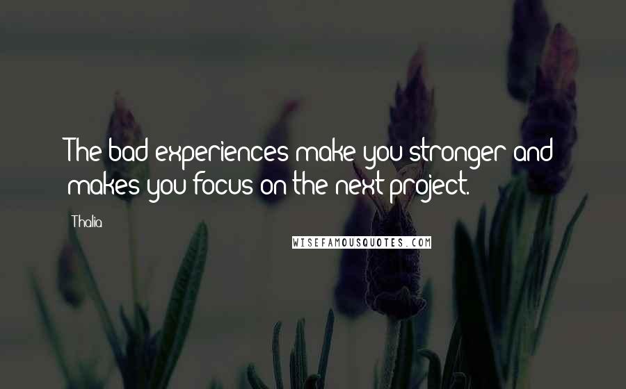 Thalia Quotes: The bad experiences make you stronger and makes you focus on the next project.