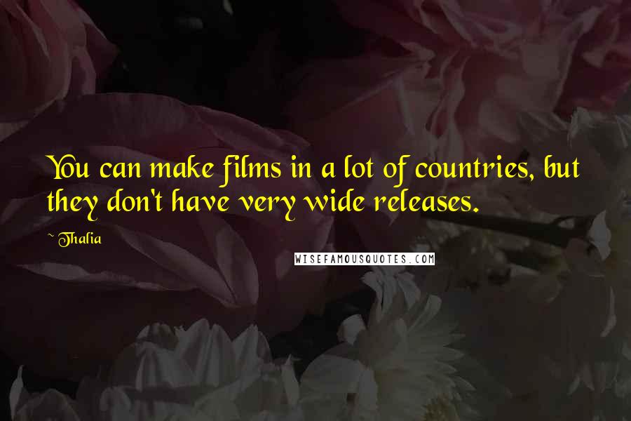 Thalia Quotes: You can make films in a lot of countries, but they don't have very wide releases.