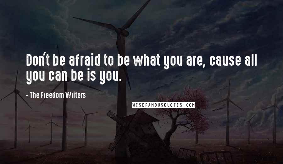 The Freedom Writers Quotes: Don't be afraid to be what you are, cause all you can be is you.