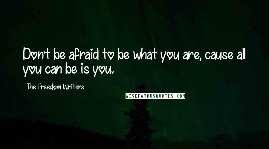 The Freedom Writers Quotes: Don't be afraid to be what you are, cause all you can be is you.