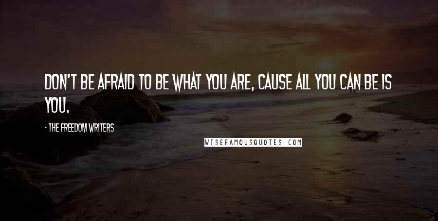 The Freedom Writers Quotes: Don't be afraid to be what you are, cause all you can be is you.