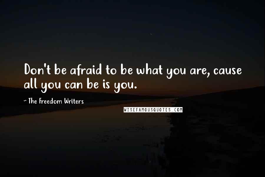 The Freedom Writers Quotes: Don't be afraid to be what you are, cause all you can be is you.