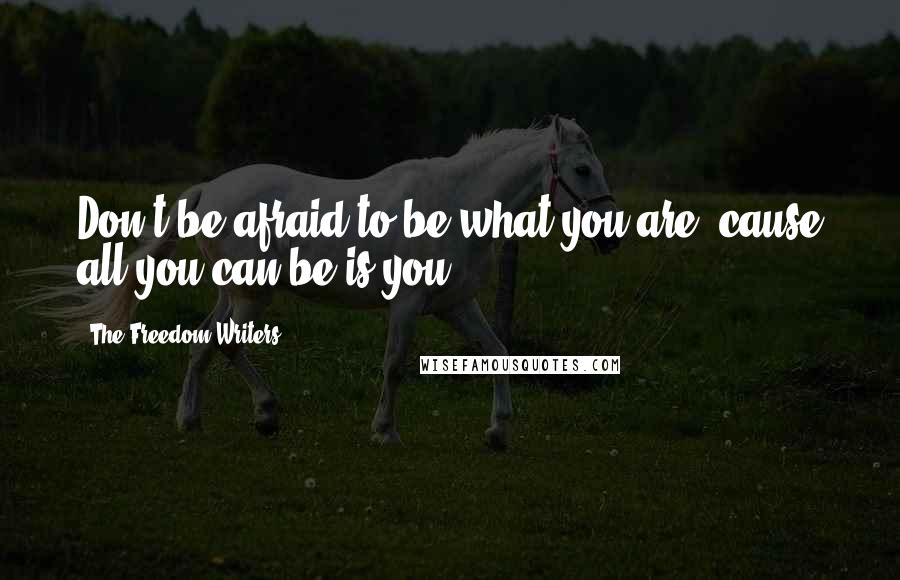 The Freedom Writers Quotes: Don't be afraid to be what you are, cause all you can be is you.