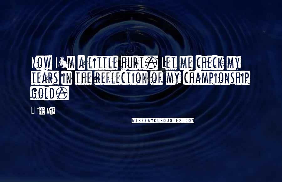 The Miz Quotes: Now I'm a little hurt. Let me check my tears in the reflection of my championship gold.