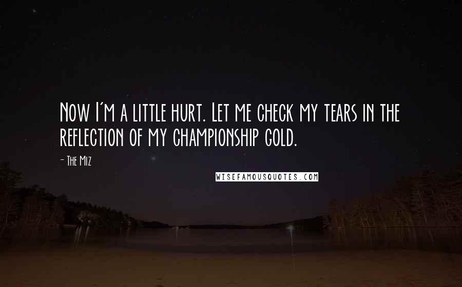 The Miz Quotes: Now I'm a little hurt. Let me check my tears in the reflection of my championship gold.