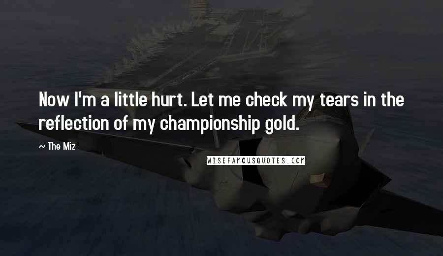 The Miz Quotes: Now I'm a little hurt. Let me check my tears in the reflection of my championship gold.