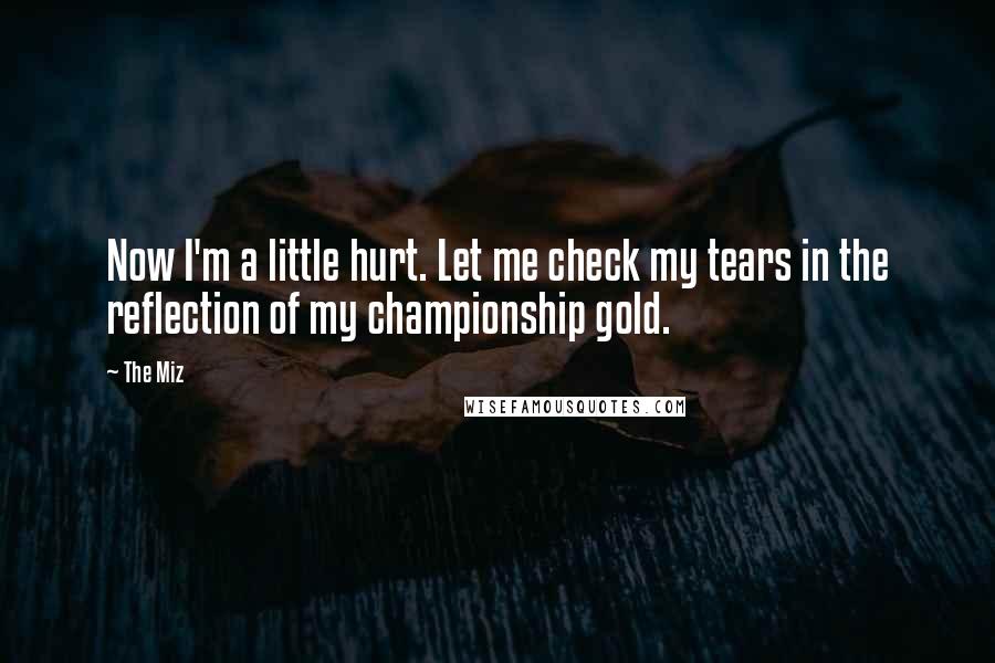 The Miz Quotes: Now I'm a little hurt. Let me check my tears in the reflection of my championship gold.