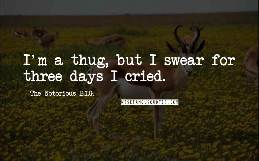 The Notorious B.I.G. Quotes: I'm a thug, but I swear for three days I cried.