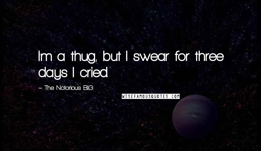 The Notorious B.I.G. Quotes: I'm a thug, but I swear for three days I cried.