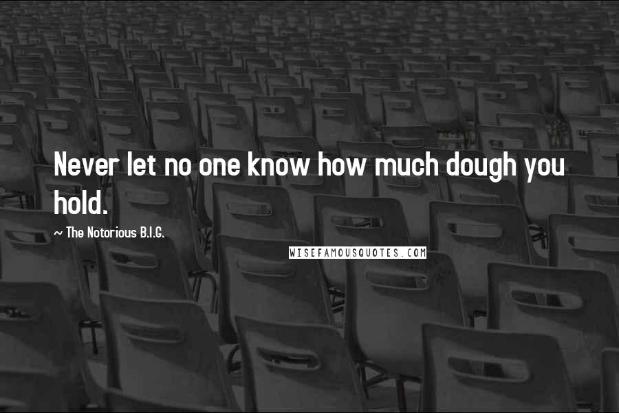 The Notorious B.I.G. Quotes: Never let no one know how much dough you hold.