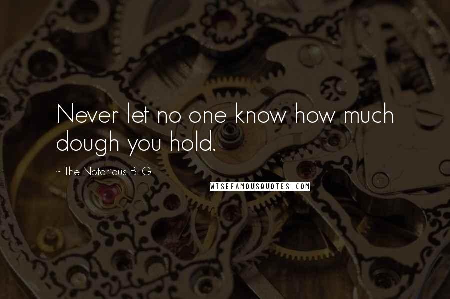 The Notorious B.I.G. Quotes: Never let no one know how much dough you hold.