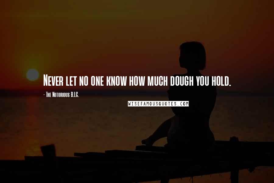 The Notorious B.I.G. Quotes: Never let no one know how much dough you hold.