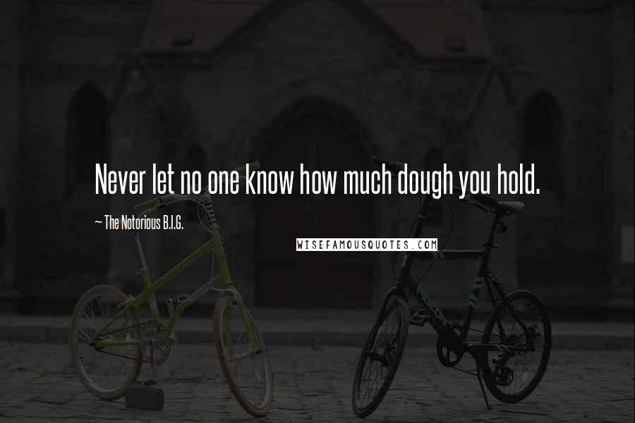 The Notorious B.I.G. Quotes: Never let no one know how much dough you hold.