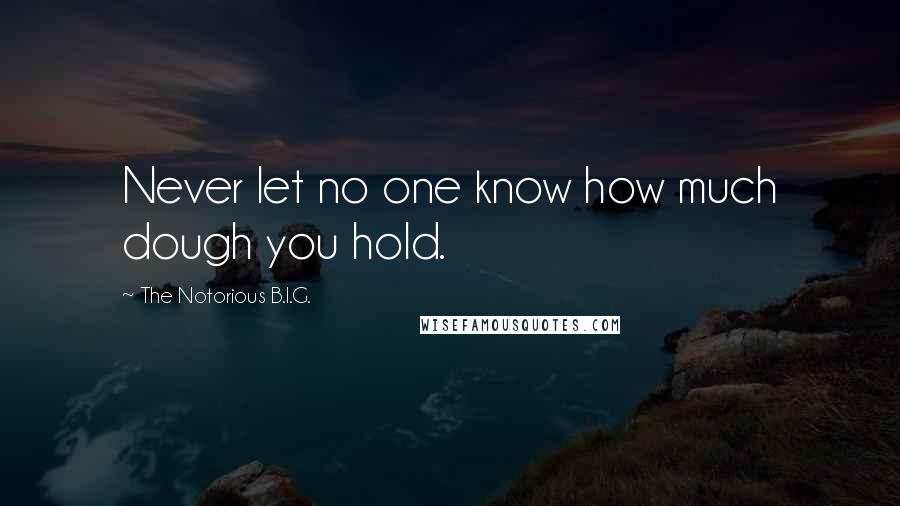 The Notorious B.I.G. Quotes: Never let no one know how much dough you hold.