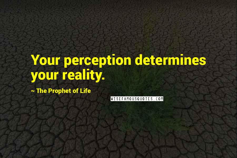 The Prophet Of Life Quotes: Your perception determines your reality.