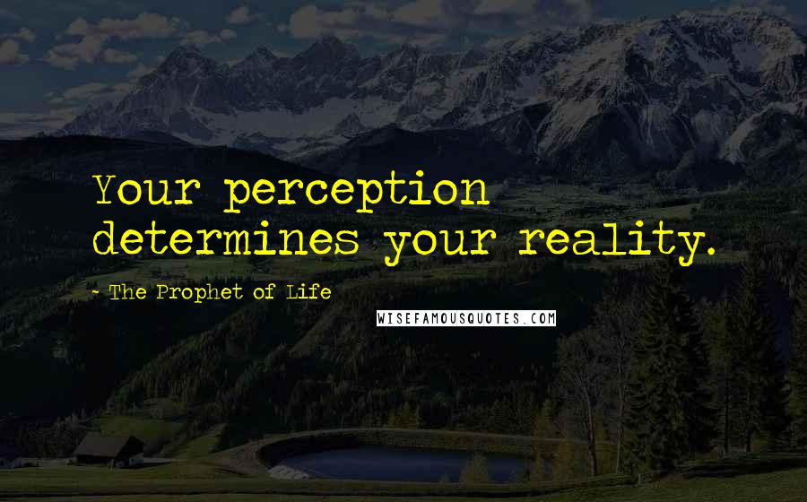 The Prophet Of Life Quotes: Your perception determines your reality.