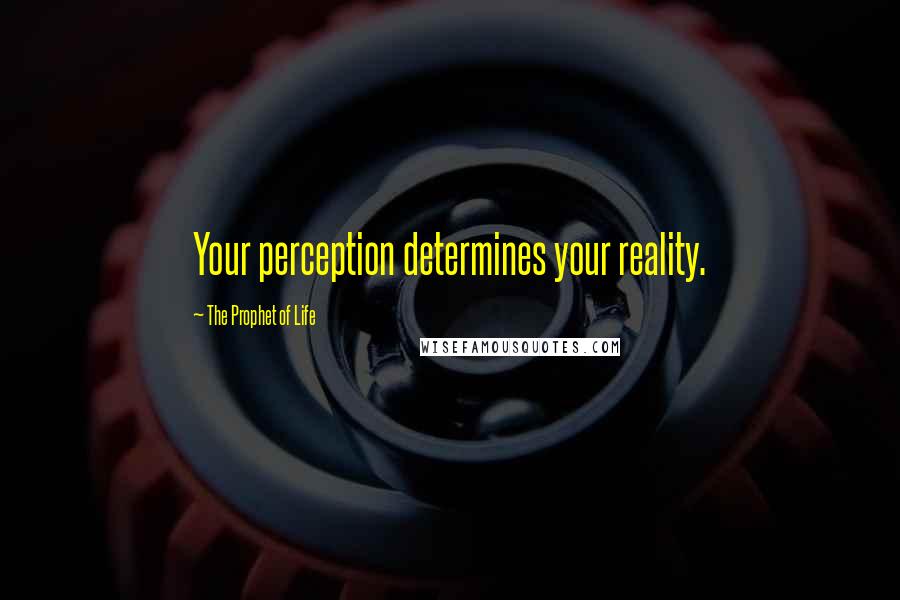 The Prophet Of Life Quotes: Your perception determines your reality.