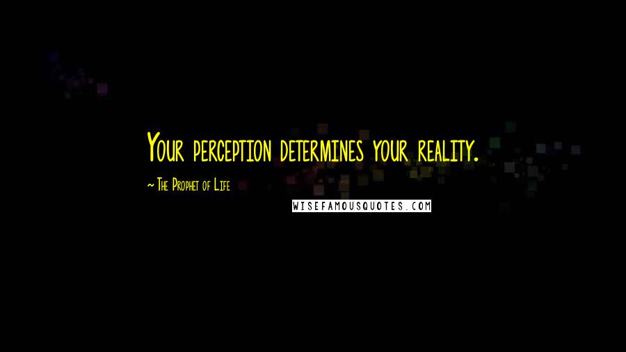 The Prophet Of Life Quotes: Your perception determines your reality.