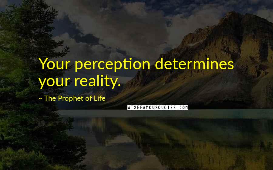 The Prophet Of Life Quotes: Your perception determines your reality.