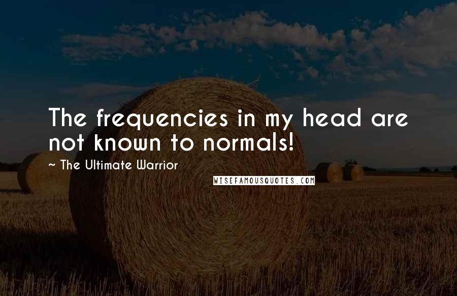 The Ultimate Warrior Quotes: The frequencies in my head are not known to normals!