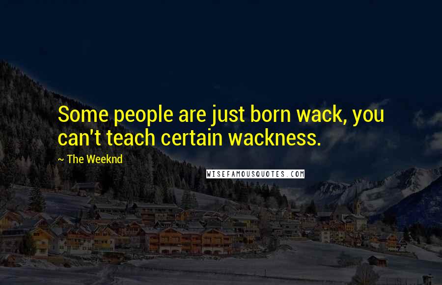 The Weeknd Quotes: Some people are just born wack, you can't teach certain wackness.