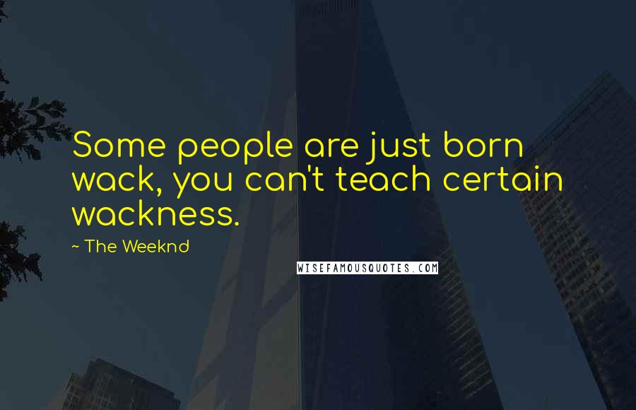 The Weeknd Quotes: Some people are just born wack, you can't teach certain wackness.