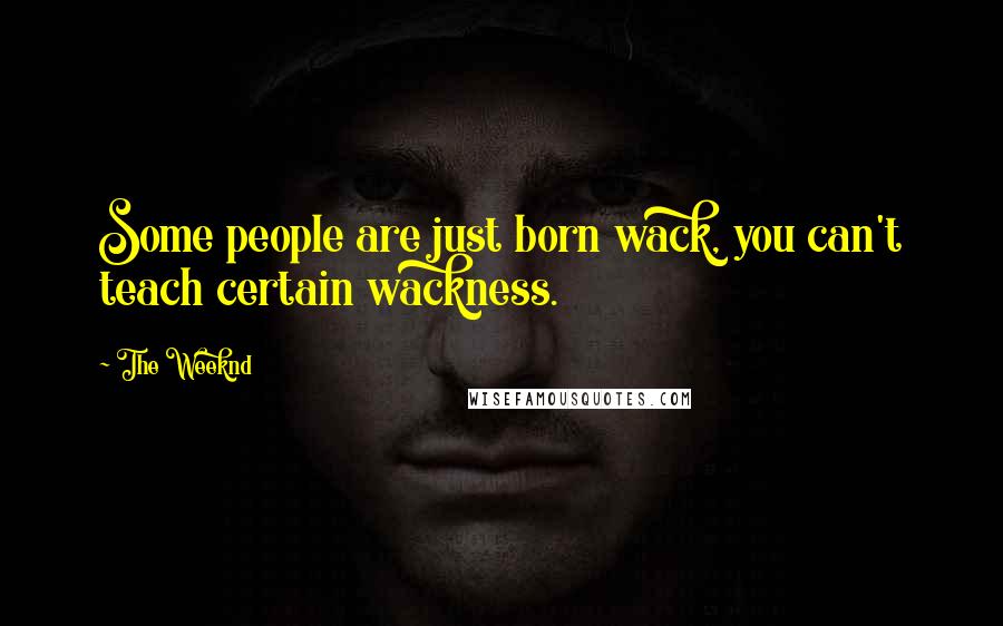 The Weeknd Quotes: Some people are just born wack, you can't teach certain wackness.