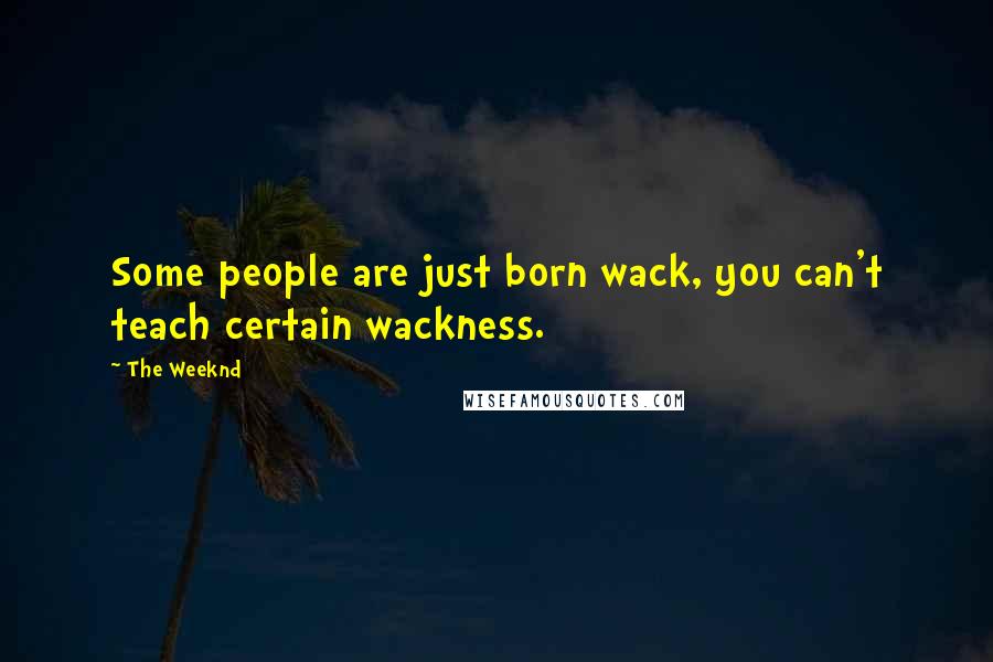 The Weeknd Quotes: Some people are just born wack, you can't teach certain wackness.