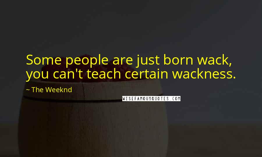 The Weeknd Quotes: Some people are just born wack, you can't teach certain wackness.