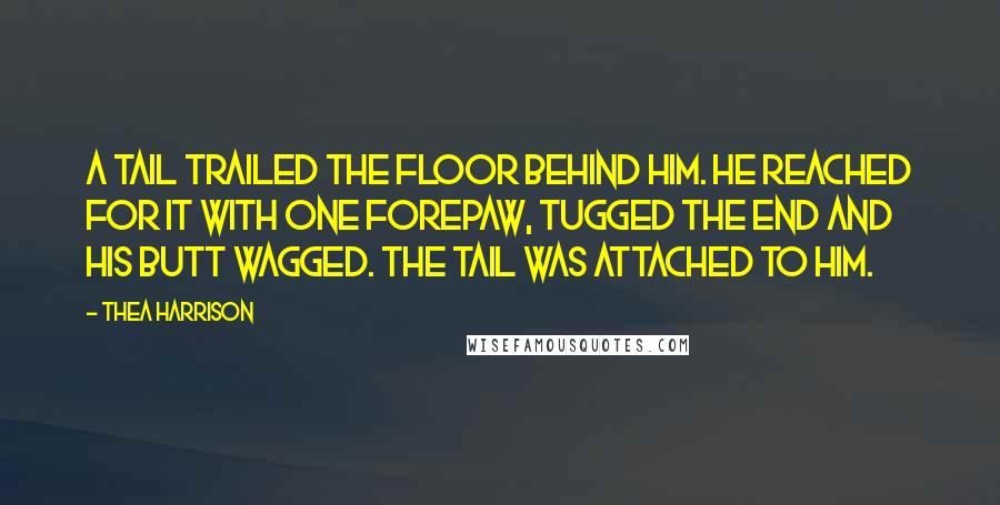 Thea Harrison Quotes: A tail trailed the floor behind him. He reached for it with one forepaw, tugged the end and his butt wagged. The tail was attached to him.