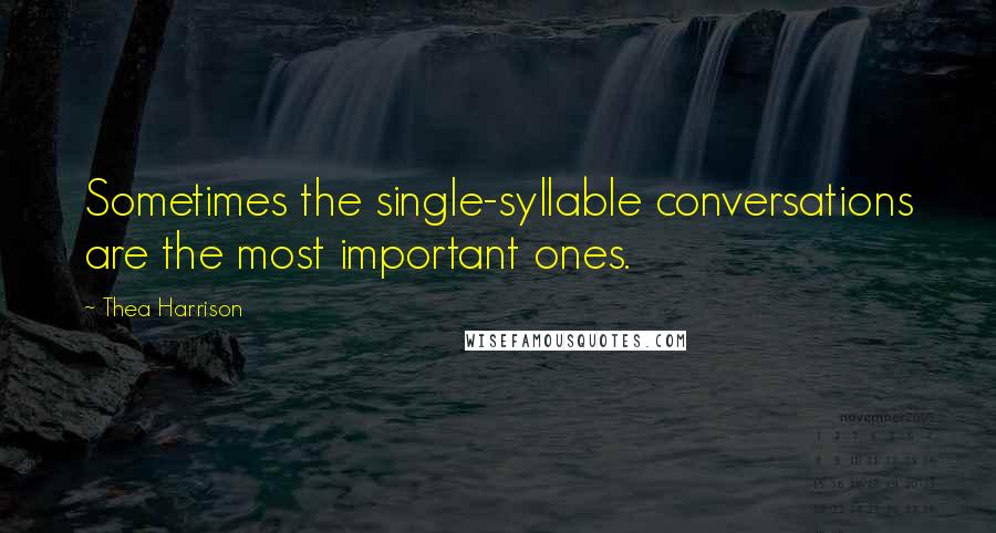 Thea Harrison Quotes: Sometimes the single-syllable conversations are the most important ones.