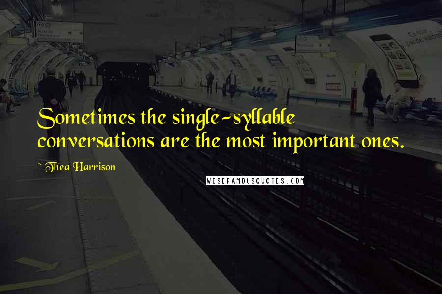 Thea Harrison Quotes: Sometimes the single-syllable conversations are the most important ones.